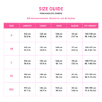 Pink Axolotl Kigurumi Onesie - size guide