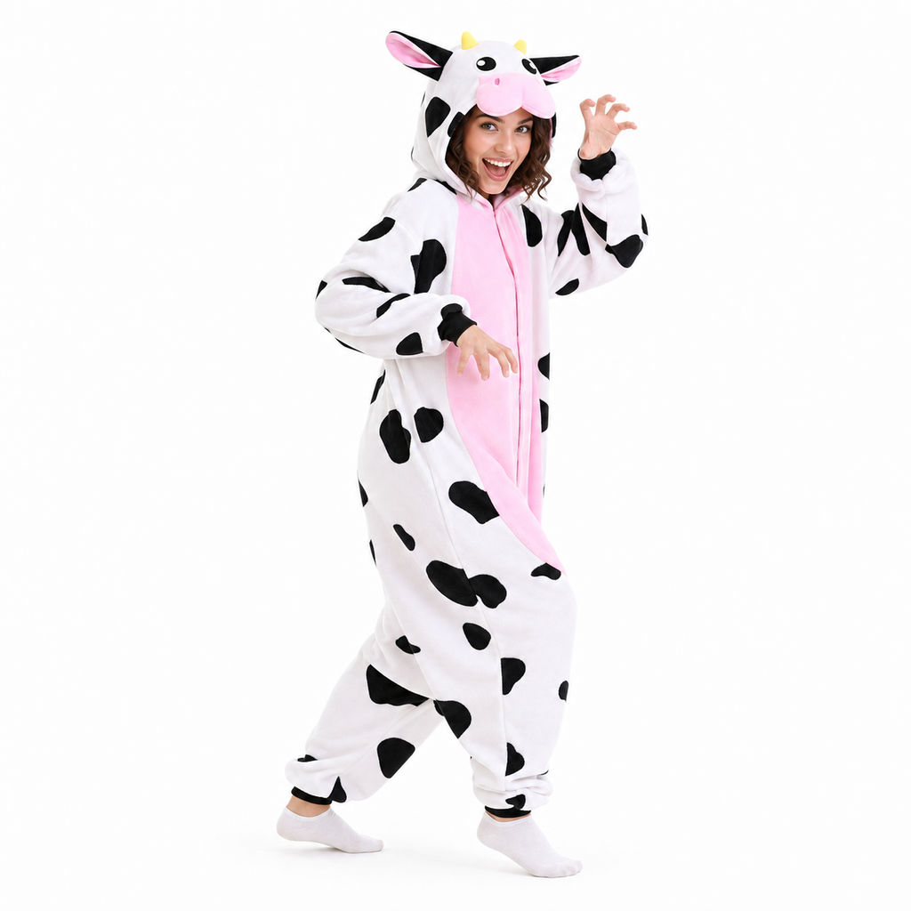Pink Belly Cow Kigurumi Onesie - product detail