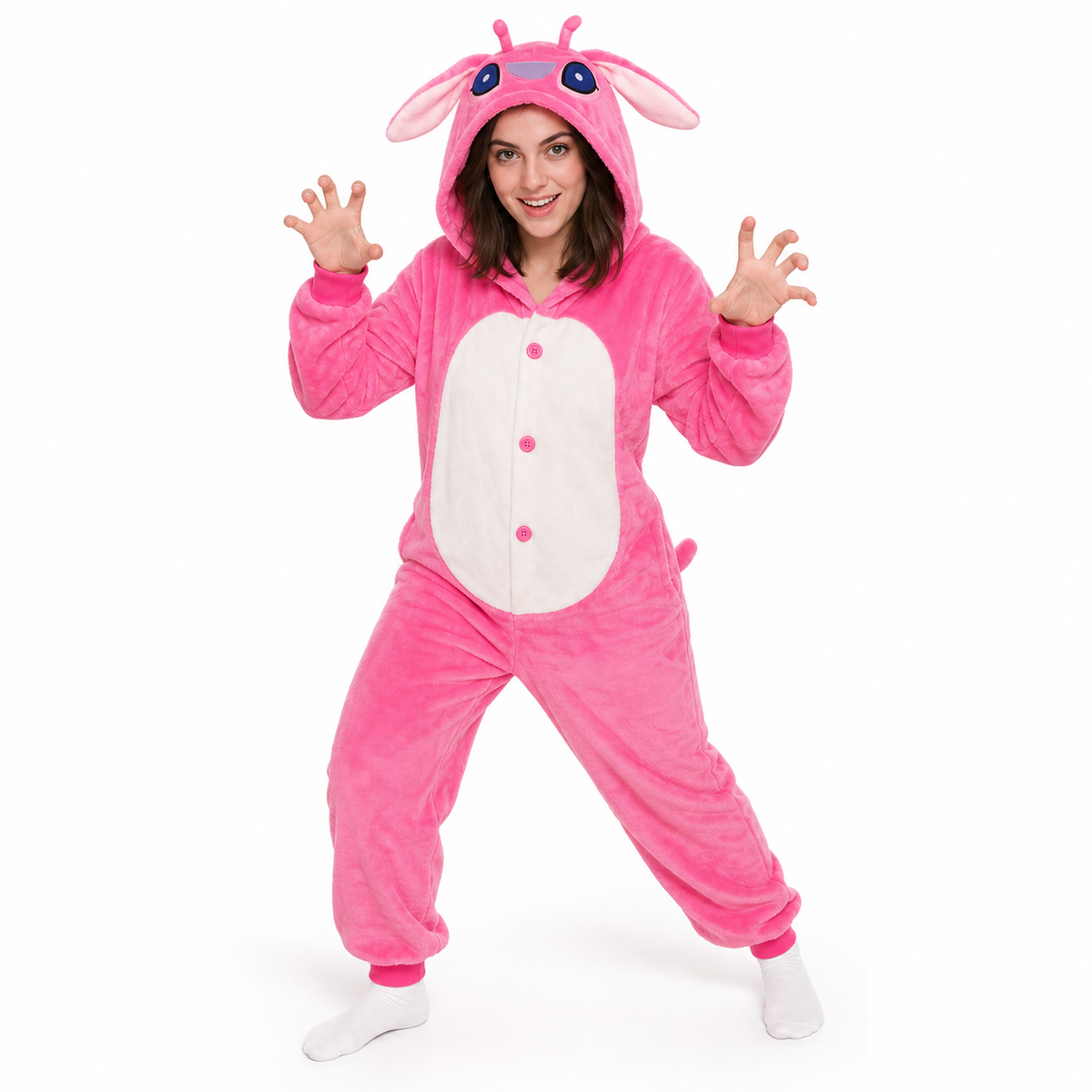 Pink Long-Eared Alien Kigurumi Onesie hero image