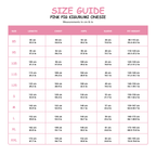 Pink Pig Kigurumi Onesie - size guide