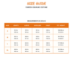 Pumpkin Witch Kigurumi Costume - size guide