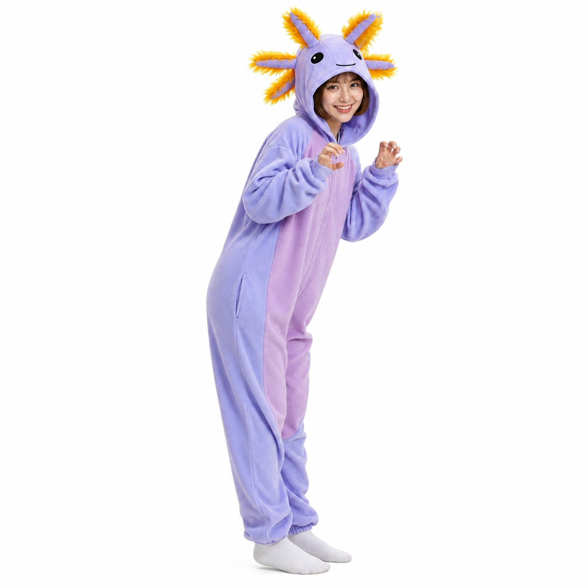 Purple Orange Axolotl Kigurumi Onesie - product detail