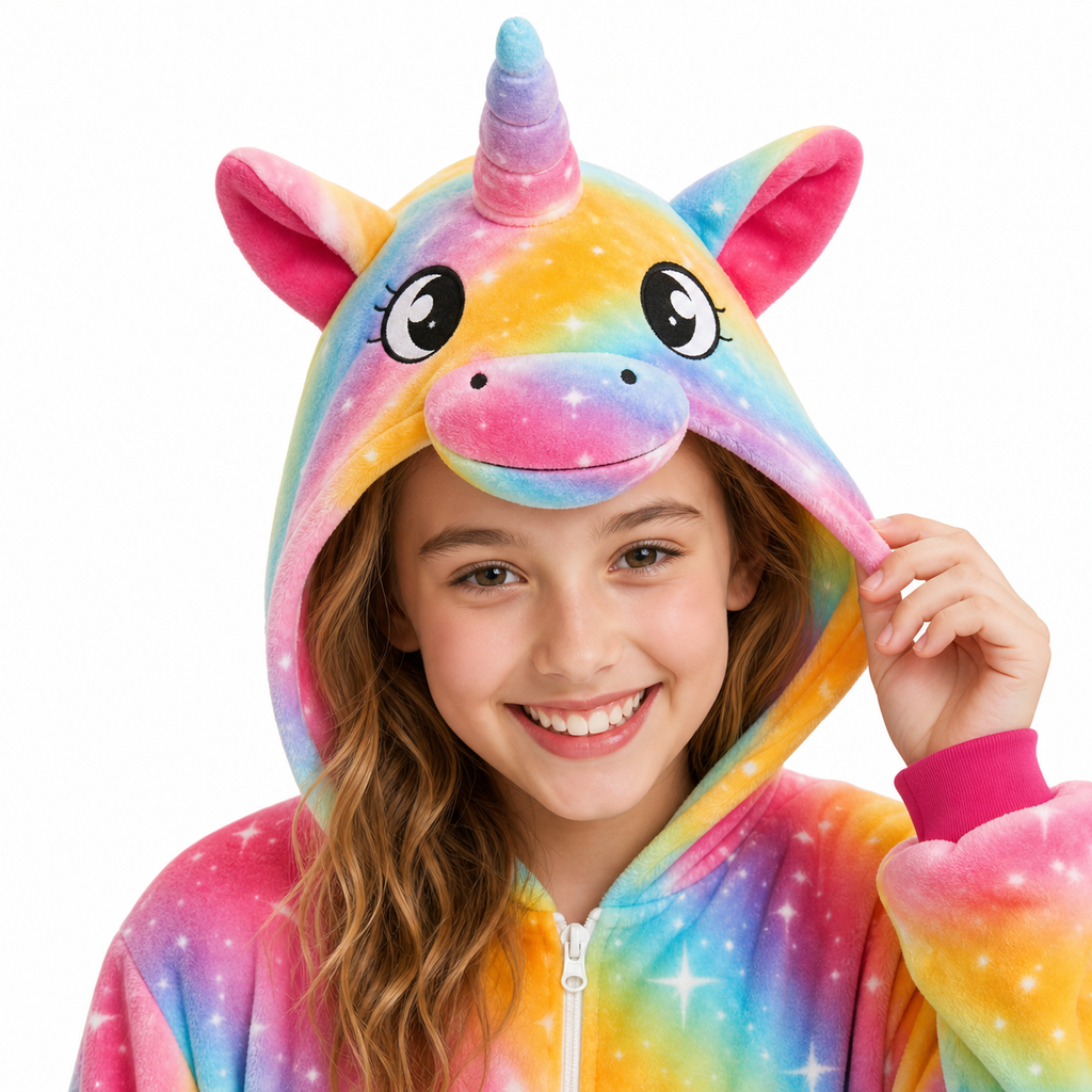 Rainbow Stripe Unicorn Kigurumi Onesie product detail 2