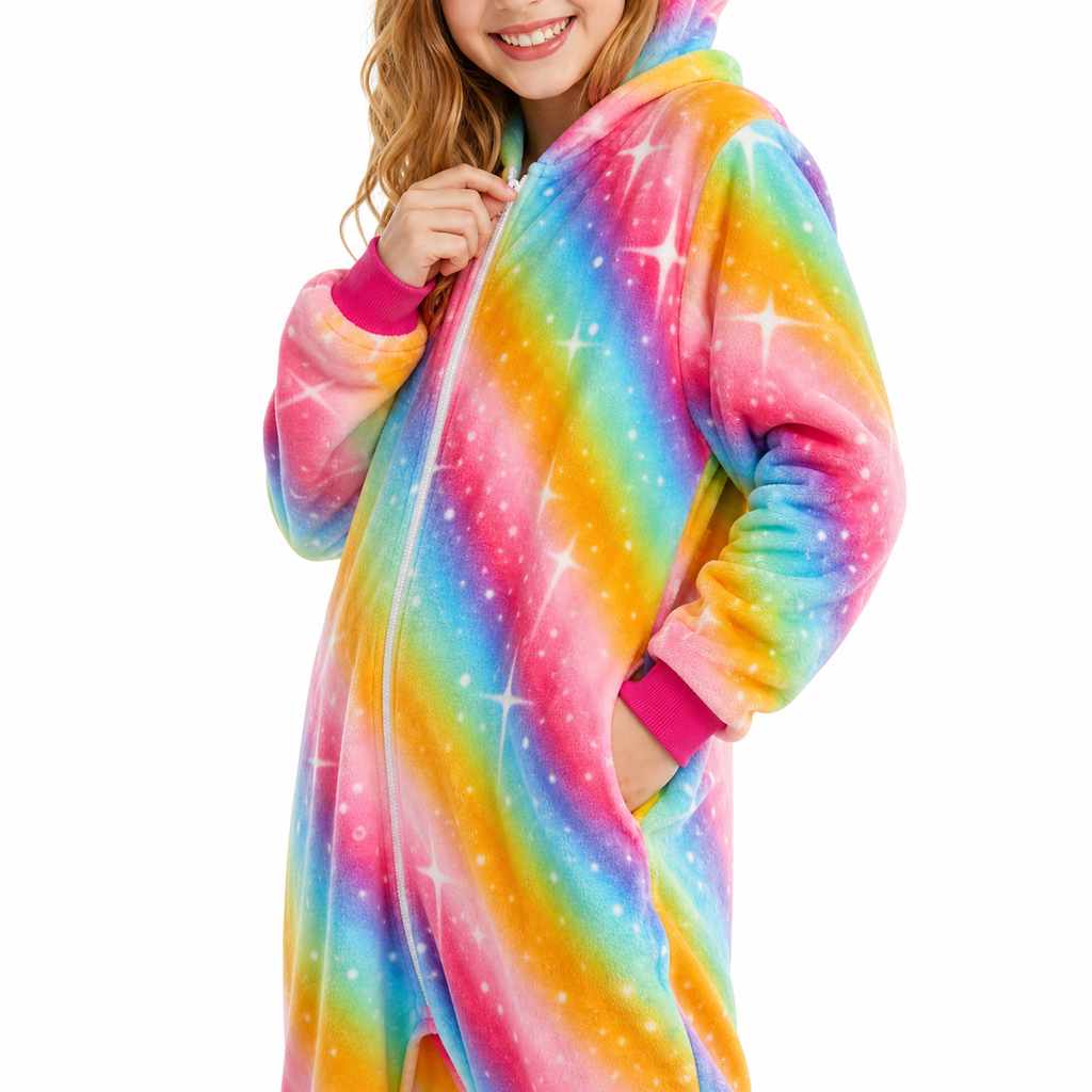 Rainbow Stripe Unicorn Kigurumi Onesie product detail 5
