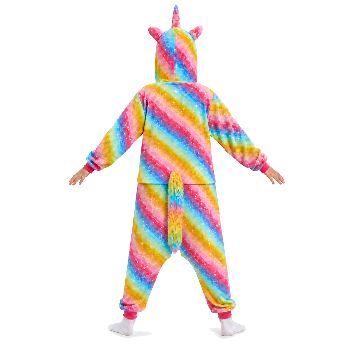 Rainbow Stripe Unicorn Kigurumi Onesie product detail 7