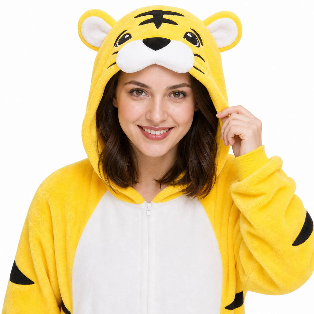 Yellow Cartoon Tiger Kigurumi Onesie product detail 2
