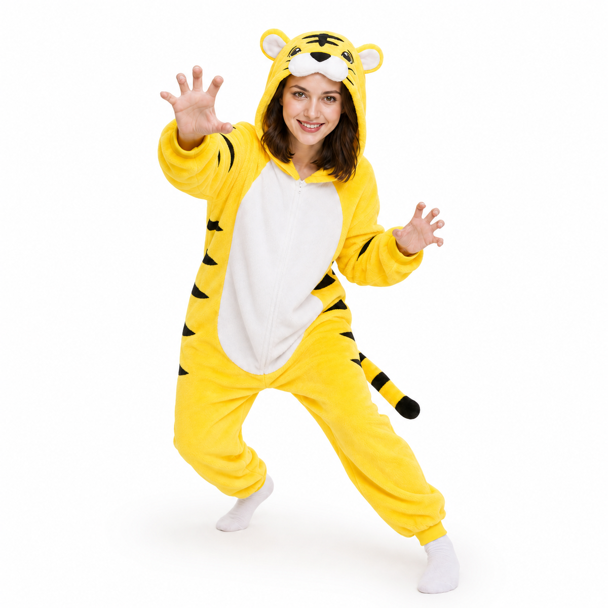 Yellow Cartoon Tiger Kigurumi Onesie product detail 3