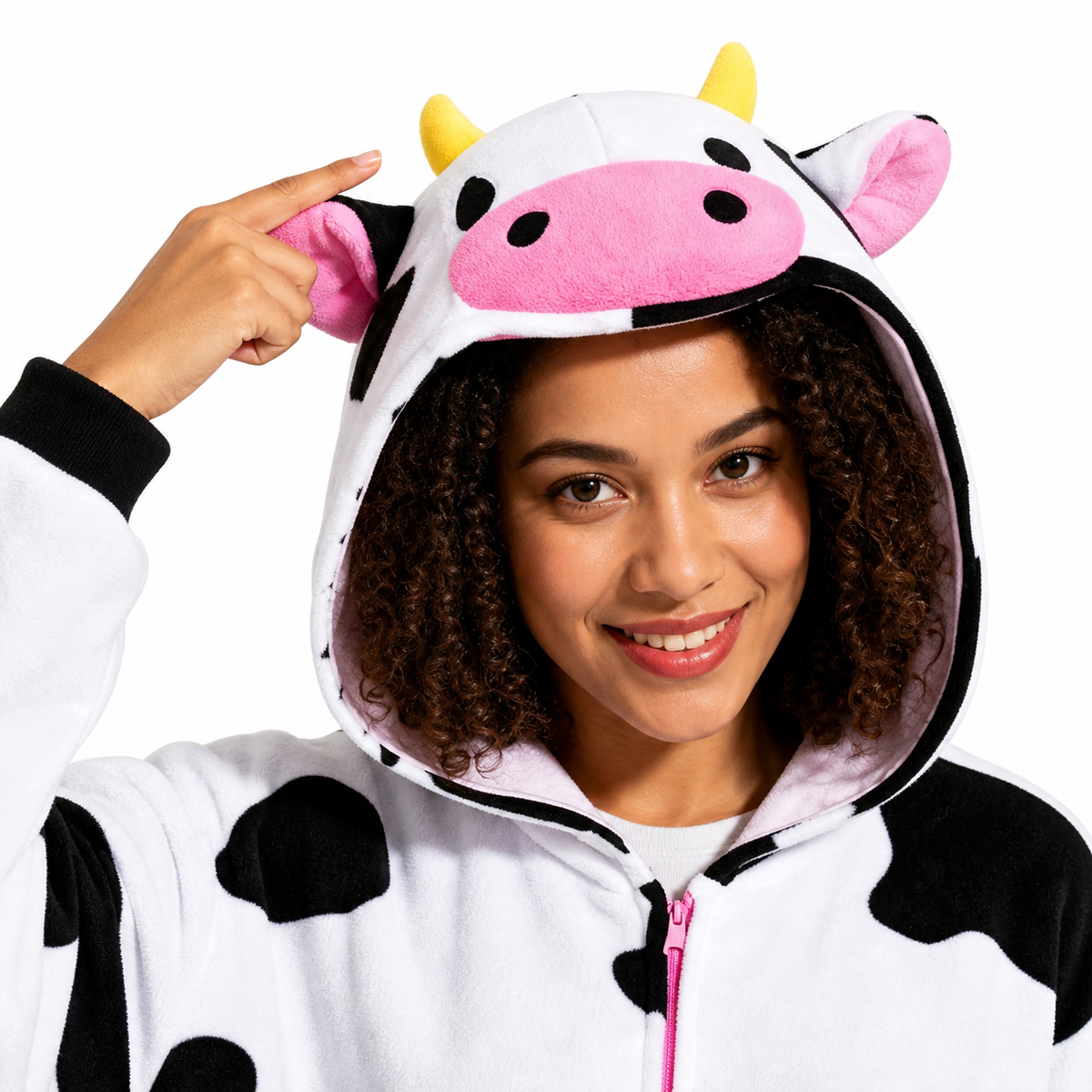 Zip Front Cow Kigurumi Onesie - product detail