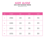 Zip Front Cow Kigurumi Onesie - size guide